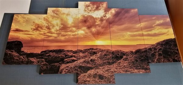 Quadri 5 pezzi – Scogliere del mare
