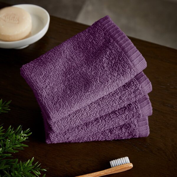 Set di asciugamani con asciugatura rapida viola in cotone 4 pz 30x30 cm Quick Dry – Catherine Lansfield