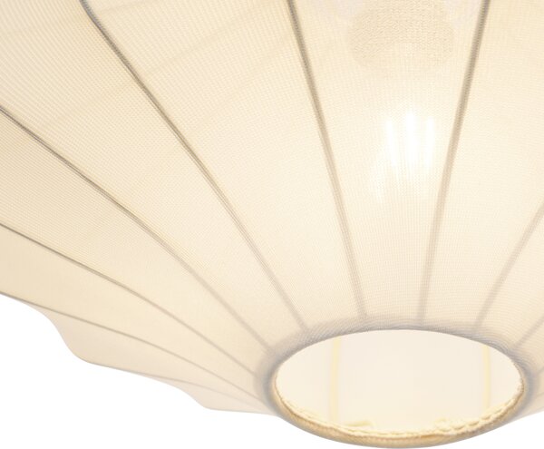 Lampada a sospensione Japandi beige con paralume in tessuto 50cm - Plu