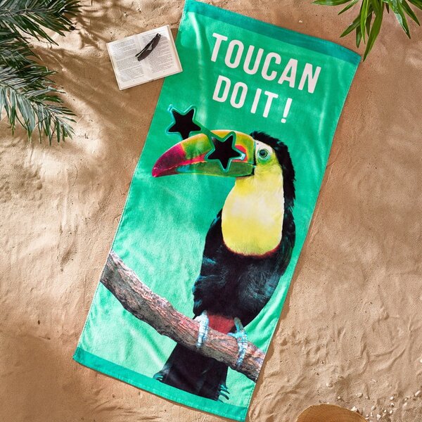 Telo mare verde in cotone 76x160 cm Toucan Do It – Catherine Lansfield
