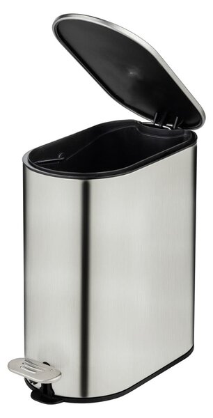 Cestino per la spazzatura color argento opaco in acciaio inox con pedale 5 l Collungo – Wenko