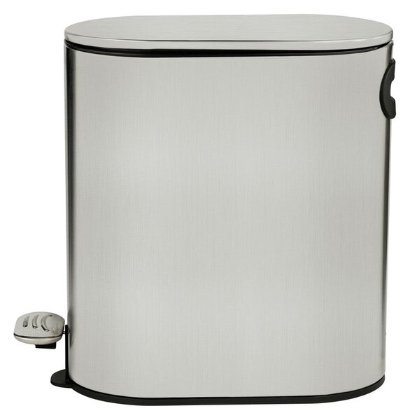 Cestino per la spazzatura color argento opaco in acciaio inox con pedale 5 l Collungo – Wenko