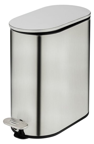 Cestino per la spazzatura color argento opaco in acciaio inox con pedale 5 l Collungo – Wenko