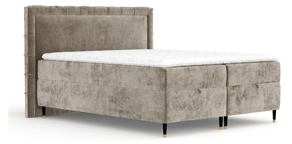 Letto boxspring beige con spazio contenitivo 180x200 cm Voyage - Maison de Rêve
