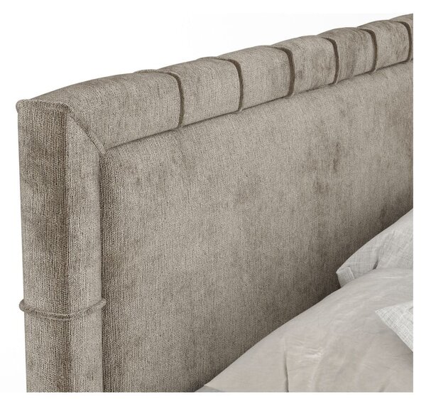 Letto boxspring beige con spazio contenitivo 180x200 cm Voyage - Maison de Rêve
