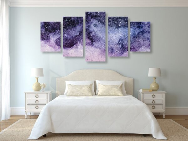 Quadri 5 pezzi – Astrazione del cielo notturno
