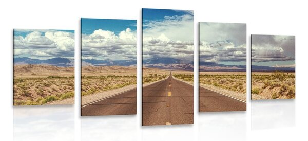 Quadri 5 pezzi – Strada nel deserto