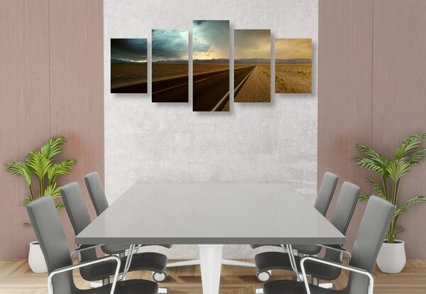 Quadri 5 pezzi – Strada nel deserto