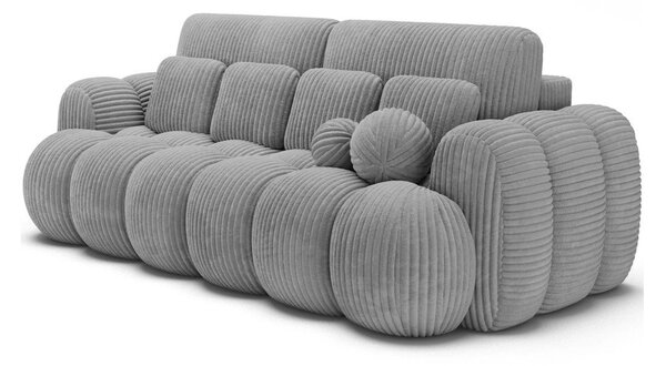 Divano grigio allungabile con rivestimento in velluto a coste 256 cm Cotonn – ELTAP