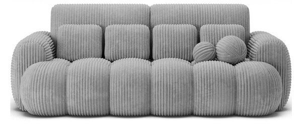 Divano grigio allungabile con rivestimento in velluto a coste 256 cm Cotonn – ELTAP