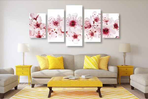 Quadri 5 pezzi – Fiori di ciliegio