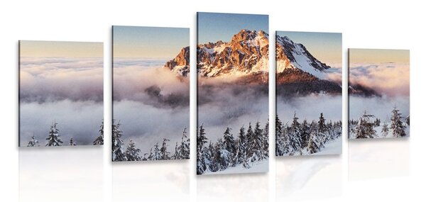 Quadri 5 pezzi – Rozsutec sotto la neve