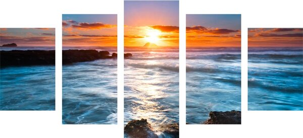 Quadri 5 pezzi – Sole sul mare
