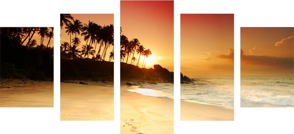 Quadri 5 pezzi – Tramonto in Sri Lanka