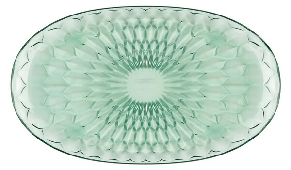 Vassoio Tondo OVALE, Decoro Vanity Pio&Tito Toso, Dimensioni 45x 26x h3,5 cm, in plastica biologica inscatola serigrafata Guzzini Verde Matcha