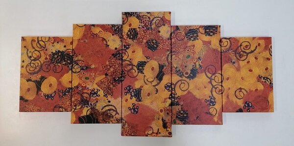 Quadri 5 pezzi – Astrazione ispirata a G. Klimt