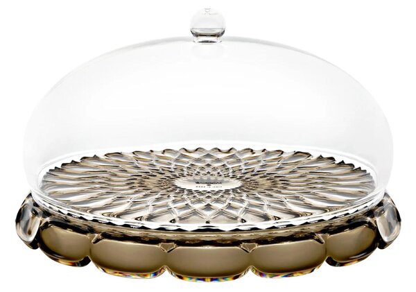 Tortiera con campana Rotonda in plastica biologica LINEA VANITY Dimensioni � 30xh16 cm colore in scatola serigrafata Guzzini colore Fumo