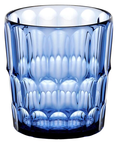 BICCHIERI Bassi VANITY 2 in Cristallo Acrilico Bio-based confezione da 6 pezzi diametro � 8,5xh 9,2 cm- 360 cc BPA FREE colore Blu Denim