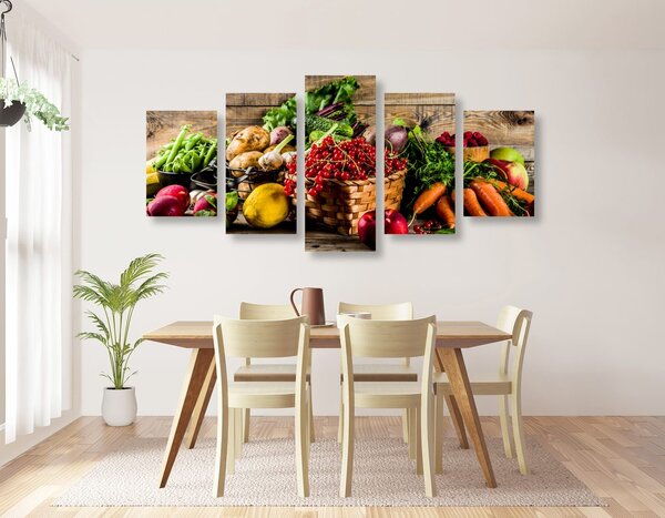 Quadri 5 pezzi – Frutta e verdura fresca