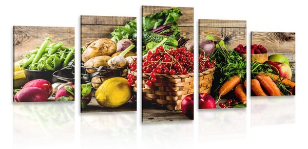 Quadri 5 pezzi – Frutta e verdura fresca