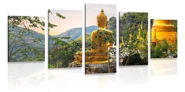Quadri 5 pezzi – Vista su Buddha dorato