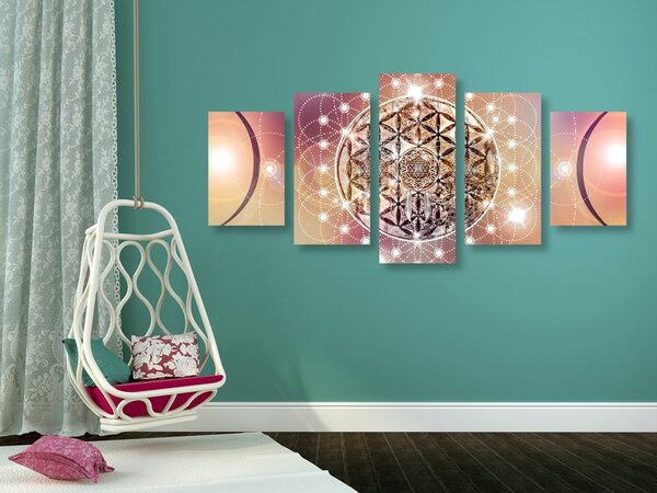 Quadri 5 pezzi – Mandala affascinante