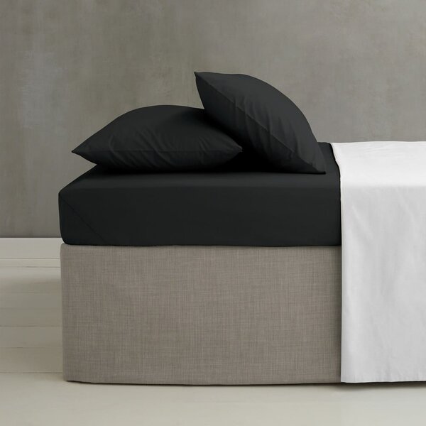 Lenzuolo con angoli nero in percalle 150x200 cm Easy Iron Percale – Catherine Lansfield