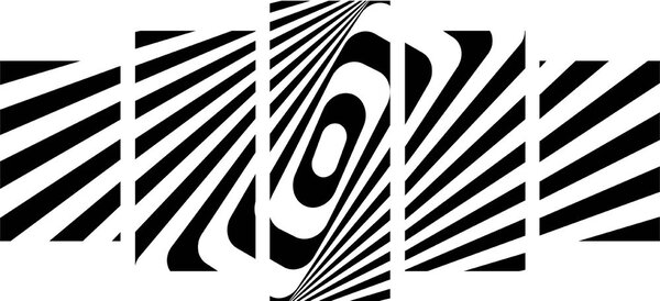 Quadri 5 pezzi – Illusione in bianco e nero