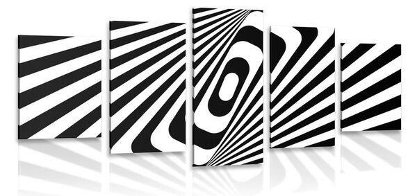 Quadri 5 pezzi – Illusione in bianco e nero