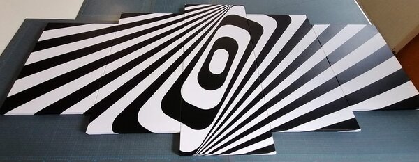 Quadri 5 pezzi – Illusione in bianco e nero