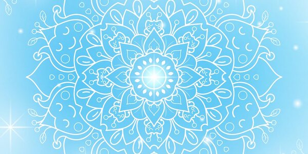 Stampa su tela – Fiore blu di Mandala