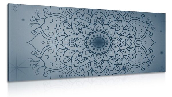 Quadro su tela – Fiore blu scuro di Mandala