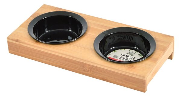 Set di ciotole con supporto in bambù per cane ø 12 cm – Love Story
