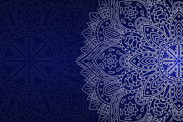 Quadro su tela – Ornamento blu scuro