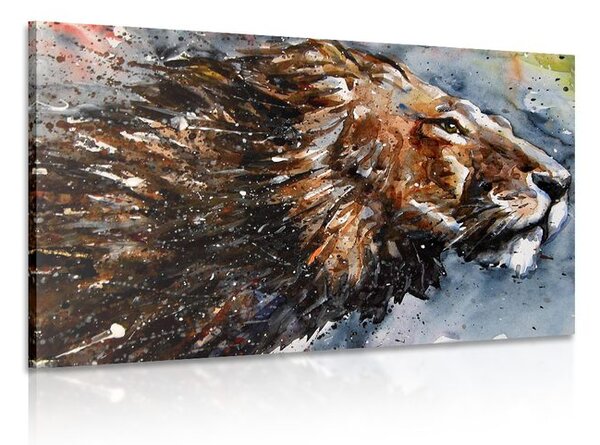 Quadro su tela – Re degli animali in acquerello