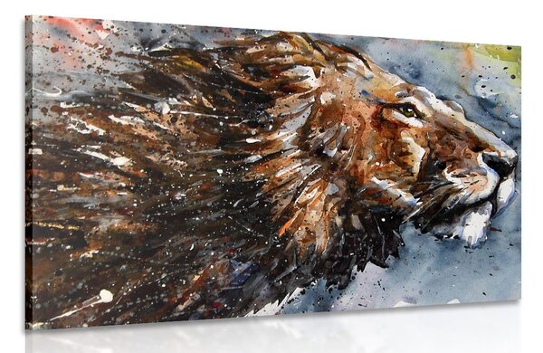 Quadro su tela – Re degli animali in acquerello