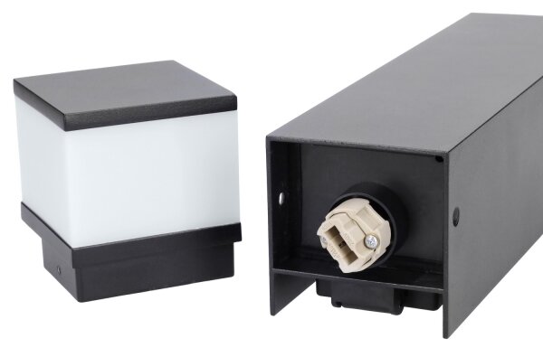 Brilagi - Lampada da esterno con 2 prese SCHUKO, 1x G9/11W/230V, IP44, nera