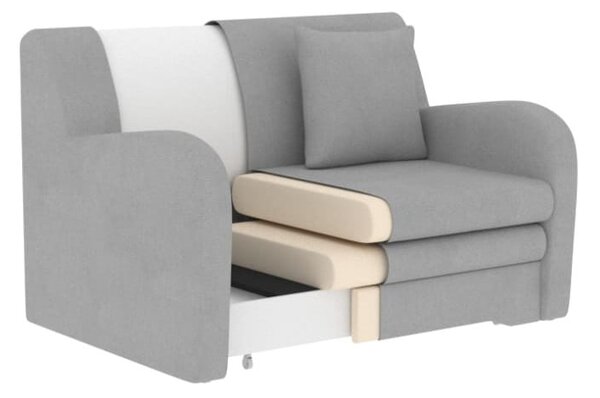 Divano bianco allungabile/con contenitore e rivestimento in bouclé 130 cm Ario – ELTAP