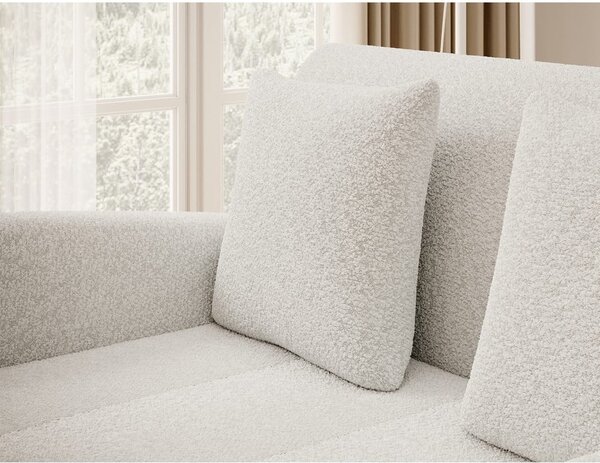 Divano bianco allungabile/con contenitore e rivestimento in bouclé 130 cm Ario – ELTAP