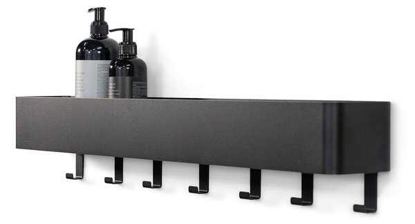 Mensola da bagno da parete nera in acciaio Multi – Spinder Design