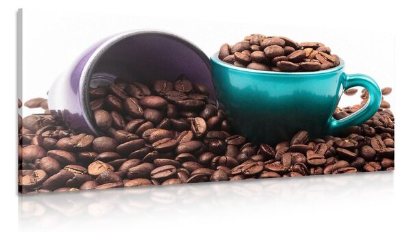 Stampa su tela – Tazze con chicchi di caffè