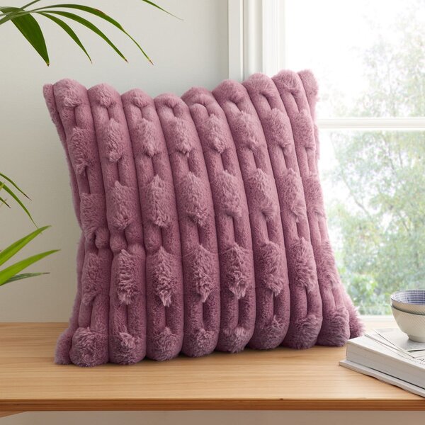 Cuscino decorativo in micropile 50x50 cm Carved Fur – Bianca