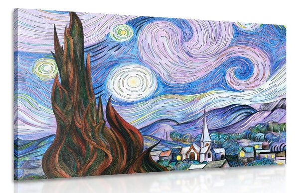 Quadro su tela – Riproduzione Notte stellata - Vincent van Gogh