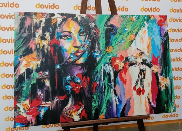 Stampa su tela – Donna e cavallo in pittura ad olio