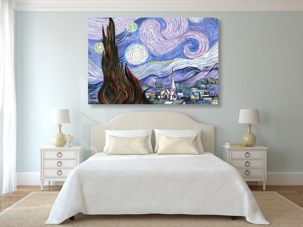 Quadro su tela – Riproduzione Notte stellata - Vincent van Gogh