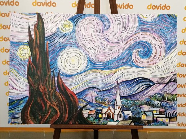 Quadro su tela – Riproduzione Notte stellata - Vincent van Gogh