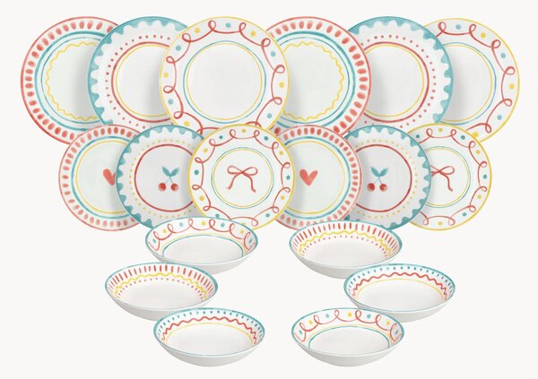 Servizio di piatti Madison Cherry Pop, 6 persone, set da 18