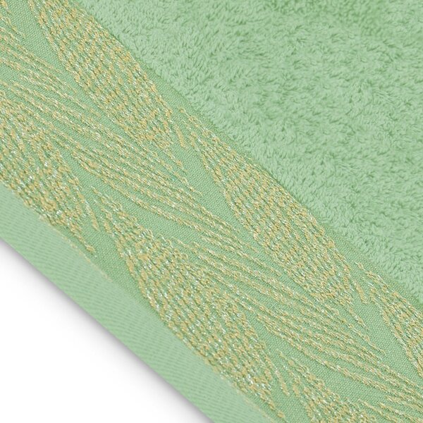 Set di asciugamani per viso e corpo tipo terry verde chiaro in cotone 2 pz Allium – Restilo