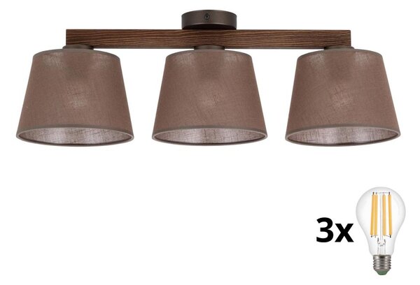 BRILAGI - Lampadario LED a plafone LATTE 3xE27/15W/230V pino/marrone