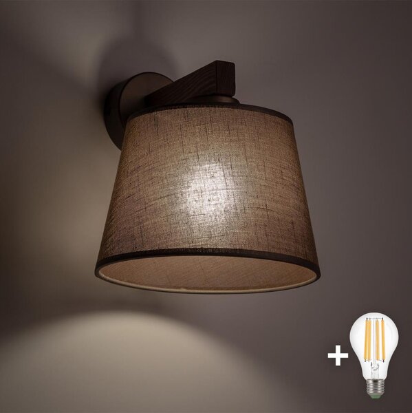 BRILAGI - Lampada da parete LED LATTE 1xE27/15W/230V pino/marrone